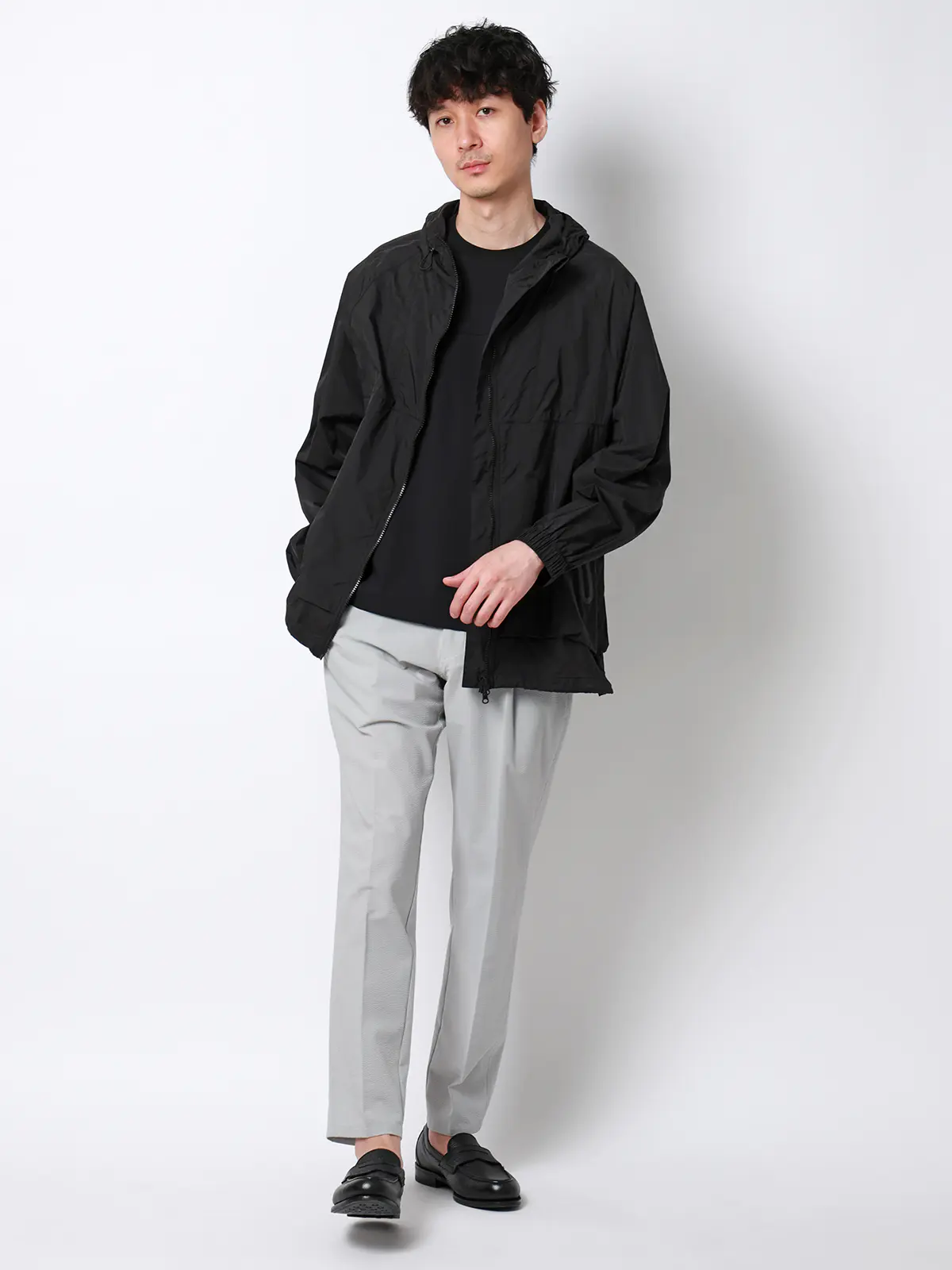 FLAT／Tシャツ／半袖／接触冷感／ナイロンスムース／無地 ブラック S