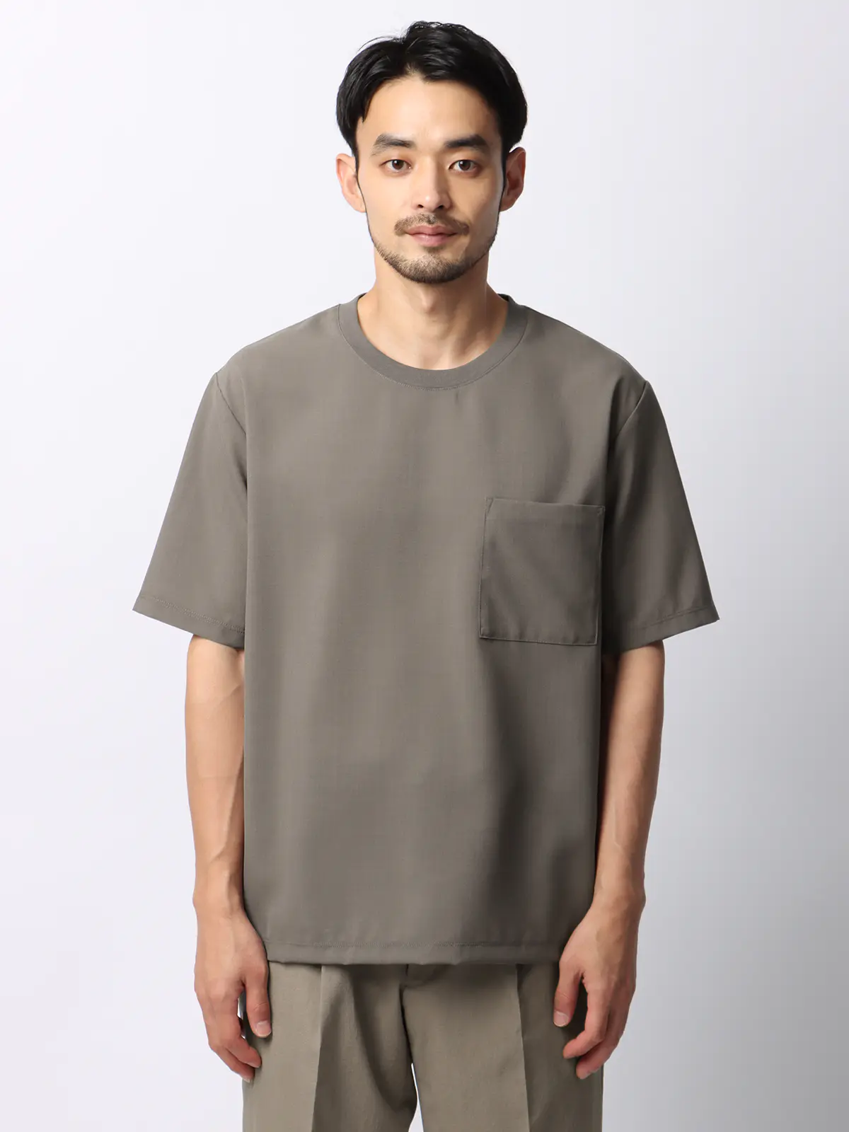 オフィパック/Tシャツ/半袖/ストレッチ/吸水速乾/ウールライクトロピカル/無地 ベージュ S