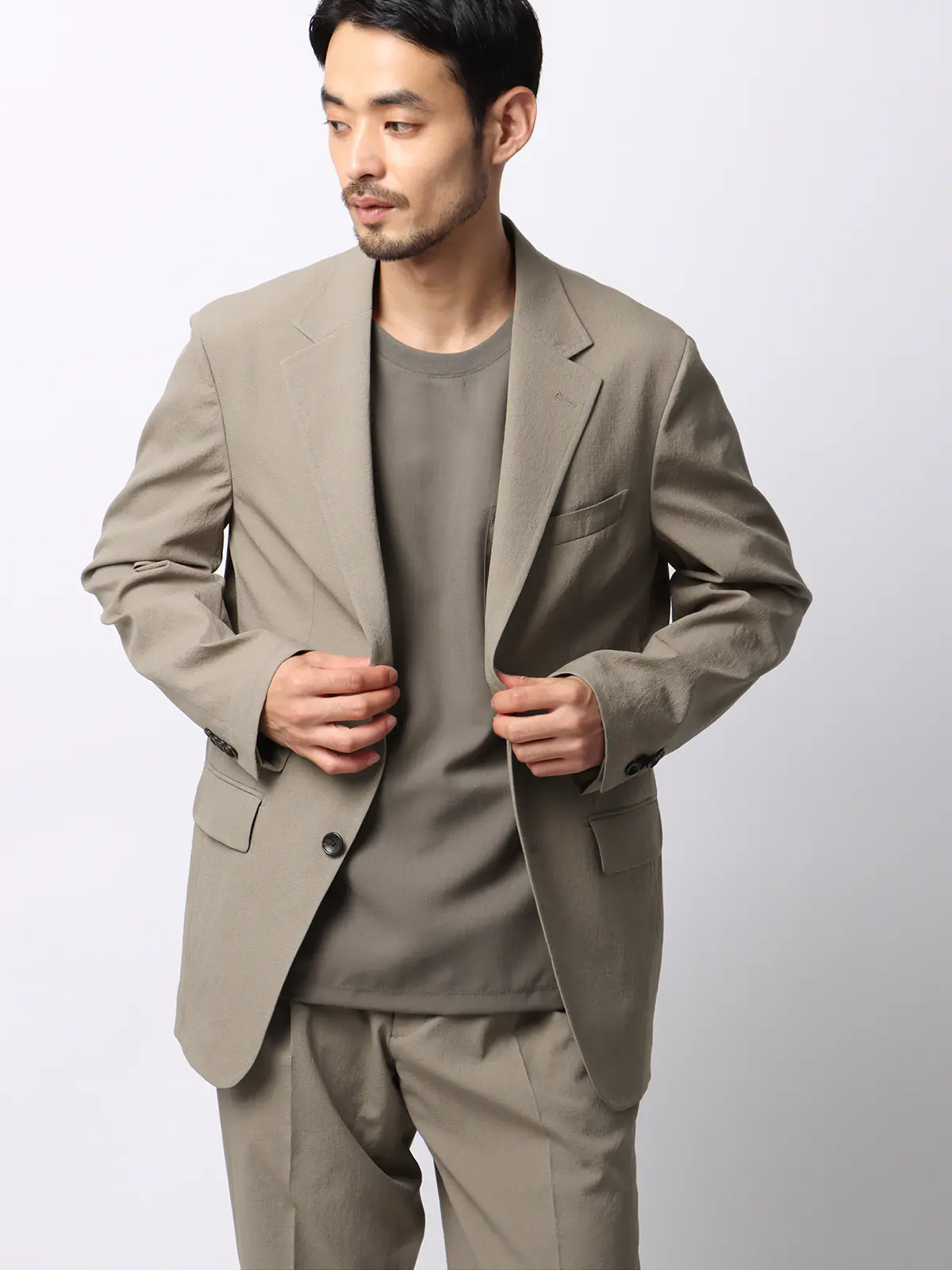 オフィパック/Tシャツ/半袖/ストレッチ/吸水速乾/ウールライクトロピカル/無地 ベージュ S