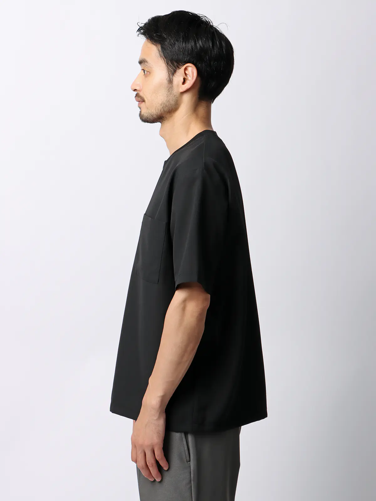 オフィパック/Tシャツ/半袖/ストレッチ/吸水速乾/ウールライクトロピカル/無地 ブラック S