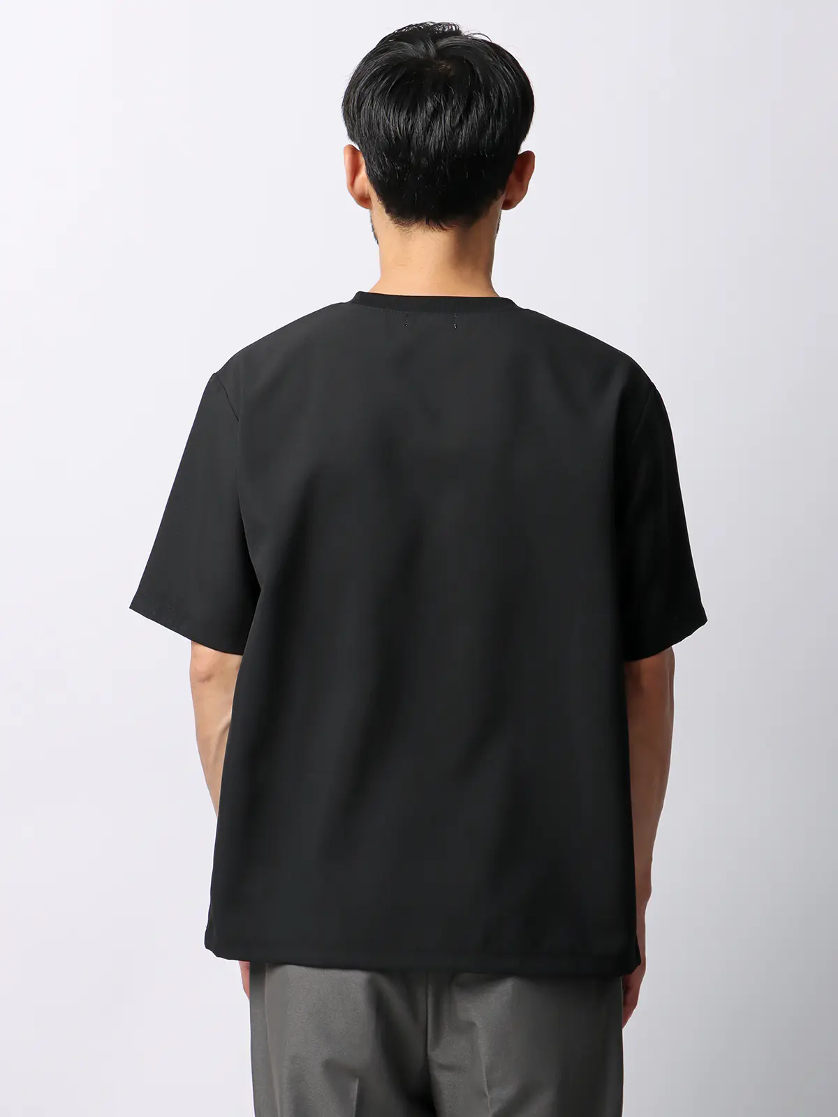 オフィパック/Tシャツ/半袖/ストレッチ/吸水速乾/ウールライクトロピカル/無地 ブラック S