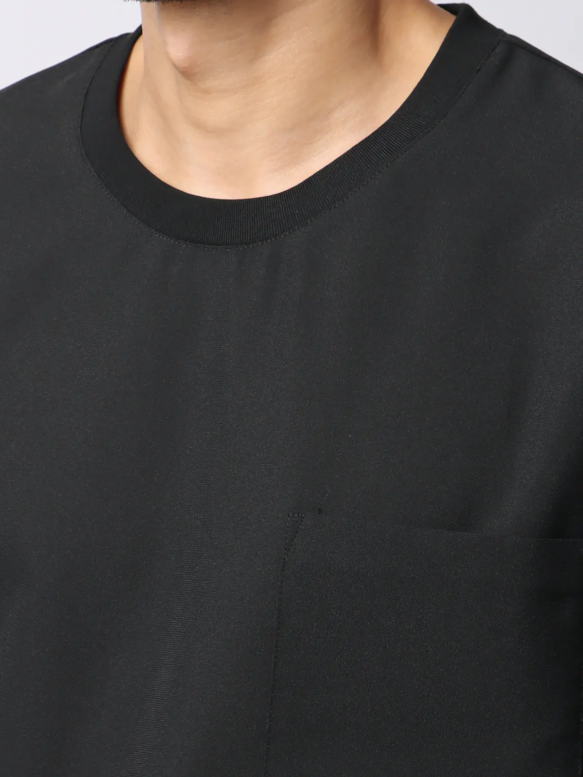 オフィパック/Tシャツ/半袖/ストレッチ/吸水速乾/ウールライクトロピカル/無地 ブラック S