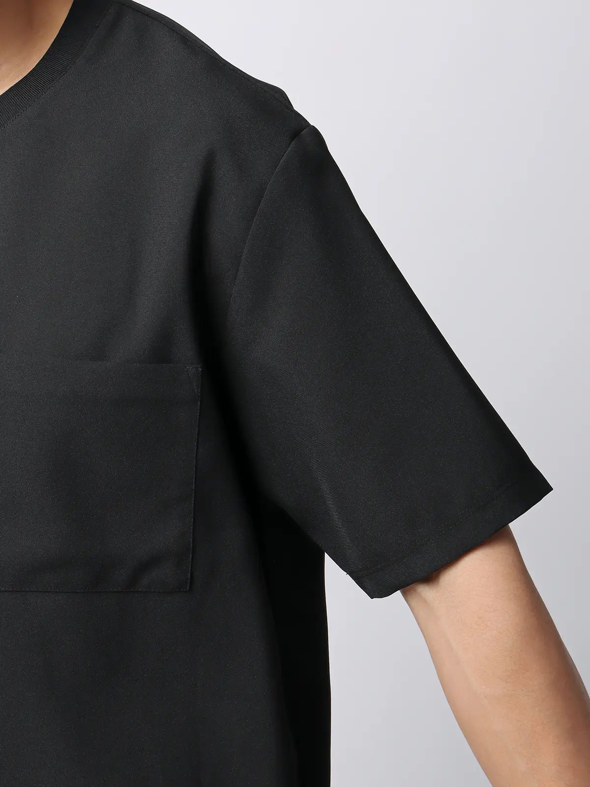 オフィパック/Tシャツ/半袖/ストレッチ/吸水速乾/ウールライクトロピカル/無地 ブラック S