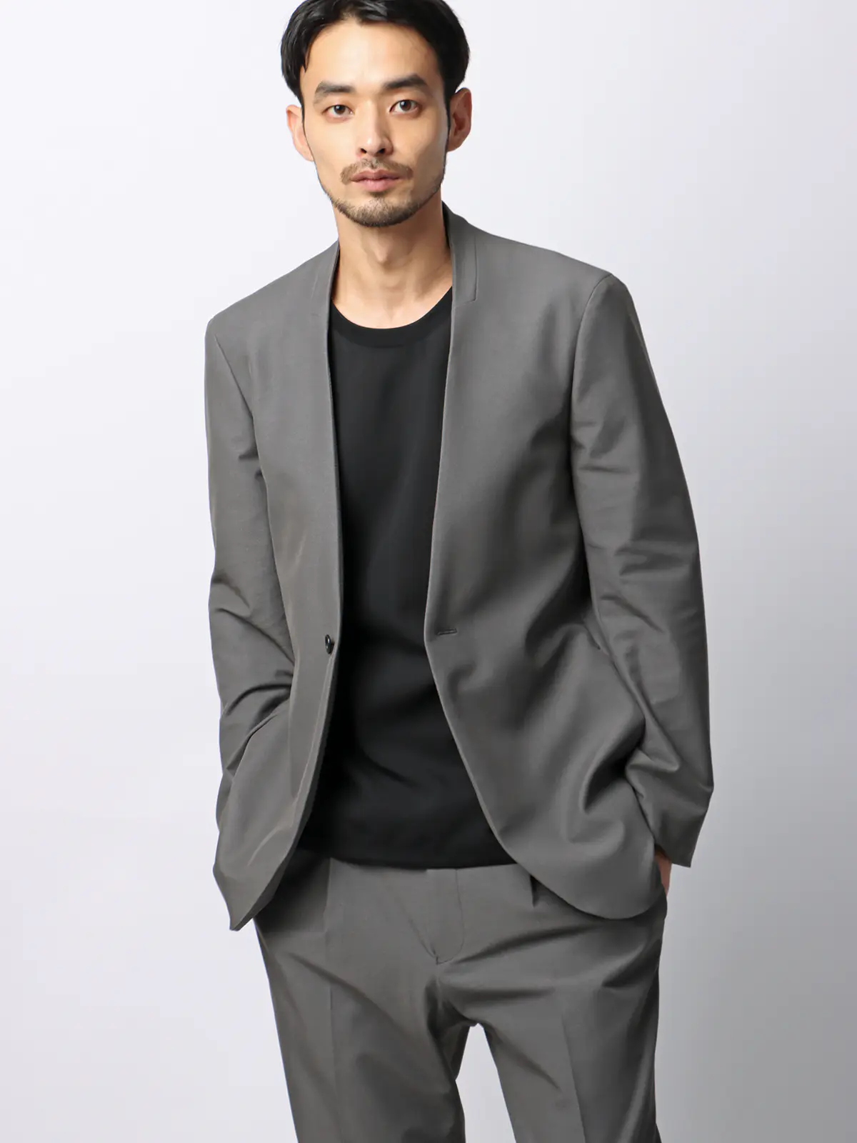 オフィパック/Tシャツ/半袖/ストレッチ/吸水速乾/ウールライクトロピカル/無地 ブラック S