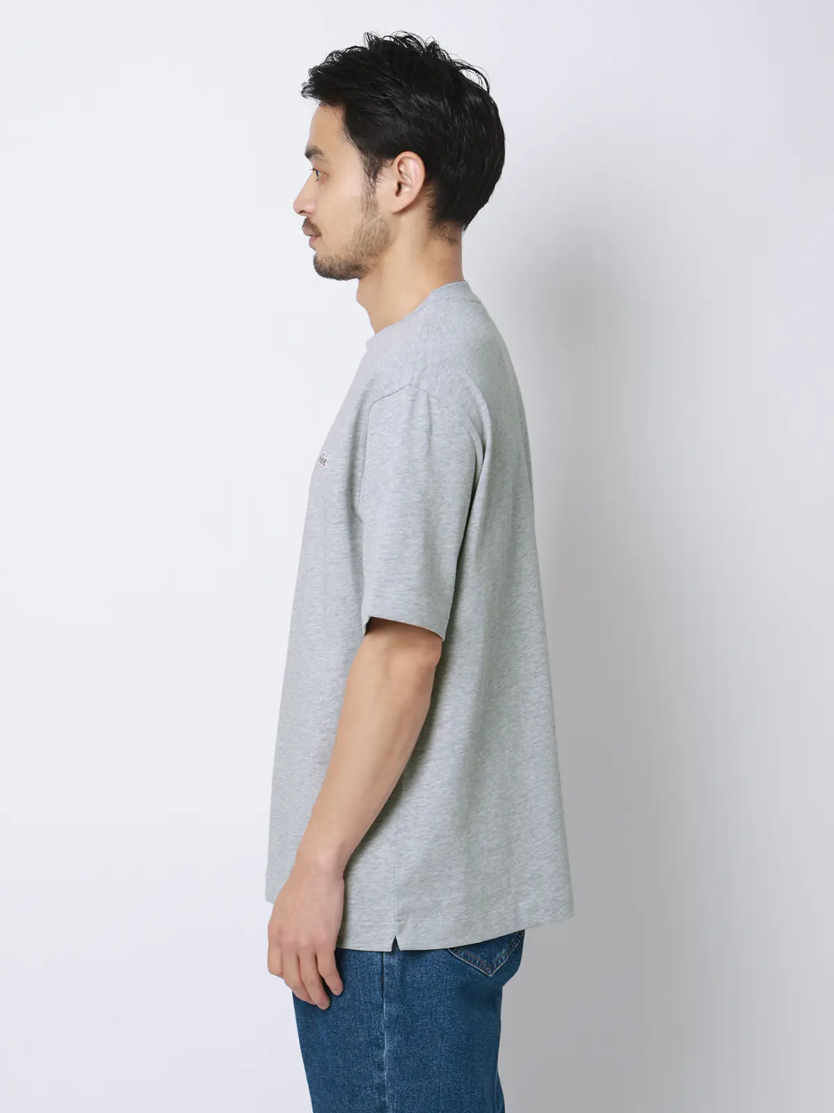 クルーネックTシャツ／半袖／LACOSTE／ウォッシャブル／コットン／無地 ライトグレー S