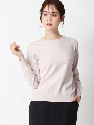 クルーネックプルオーバーニット