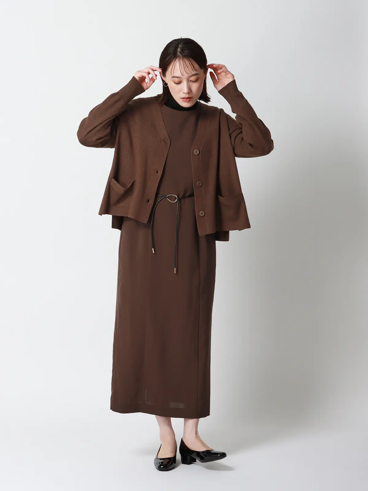 たくと CHANTOWA／オーバーサイズカーディガン／長袖／ウォッシャブル／無地