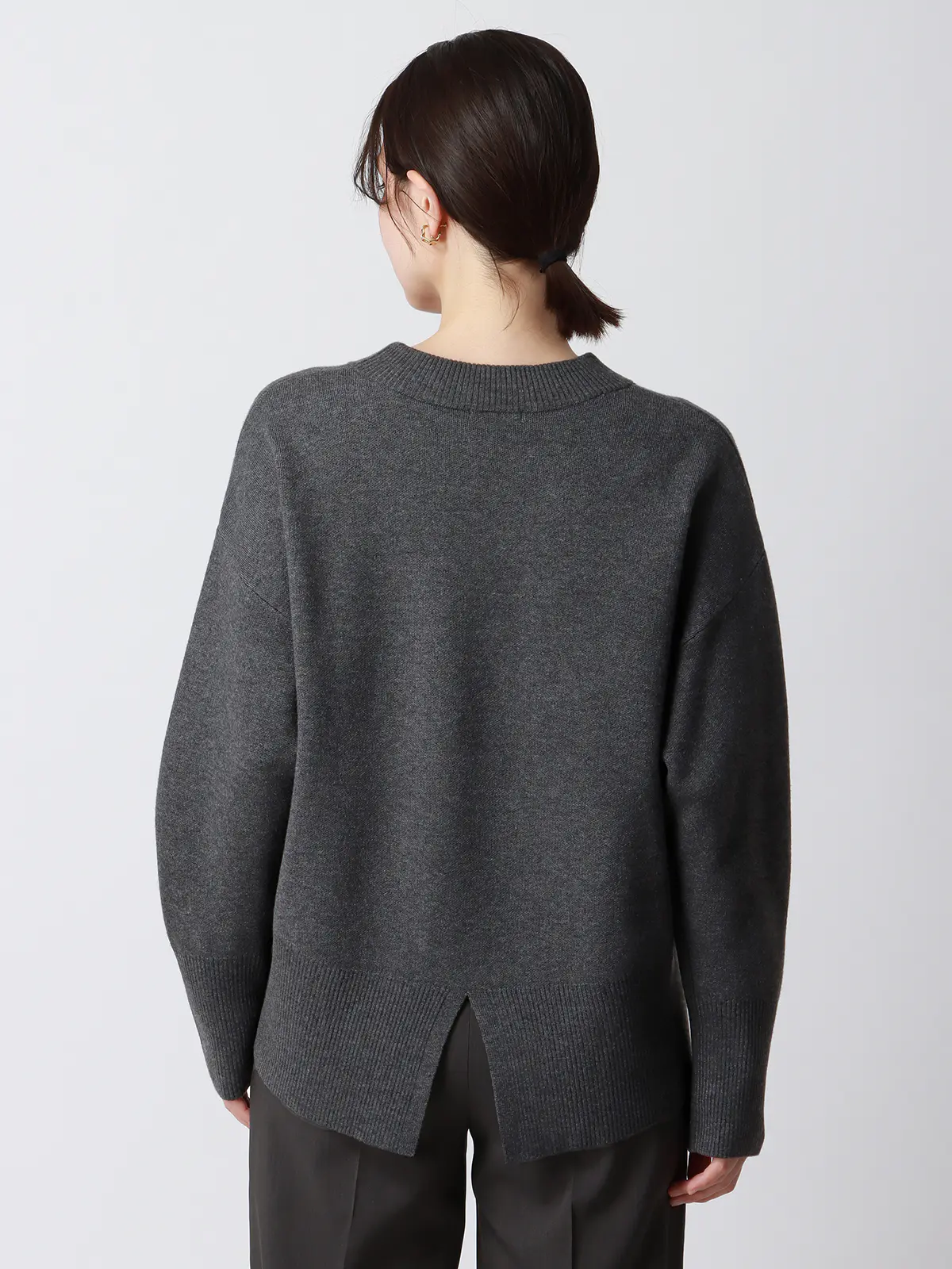 CHANTOWA／コクーンシルエットプルオーバー／長袖／ウォッシャブル／無地 グレー系 38(9号）