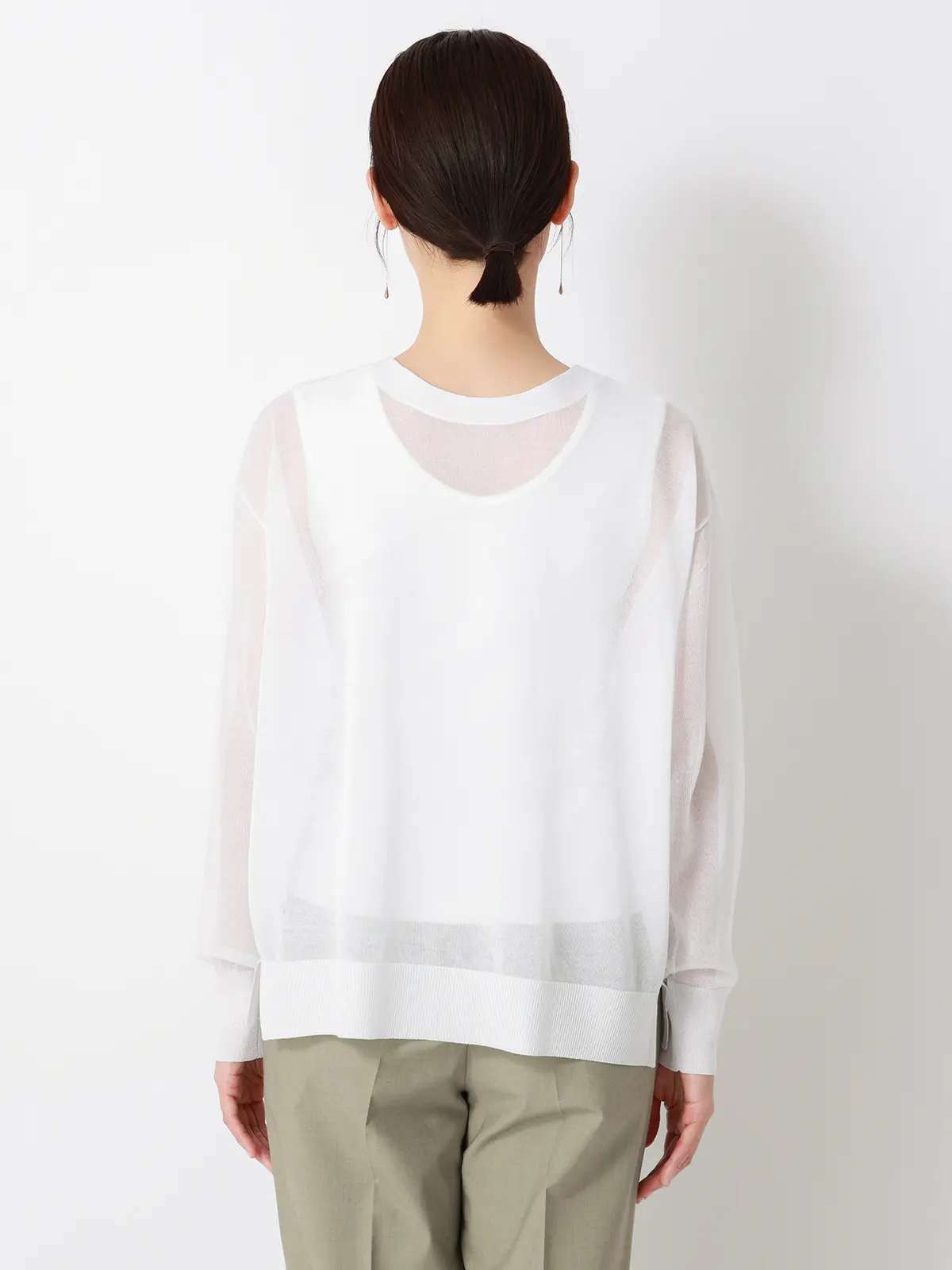 CHANTOWA/シアー2WAYカーディガン/長袖/ウォッシャブル/接触冷感/無地 ホワイト 38(9号)