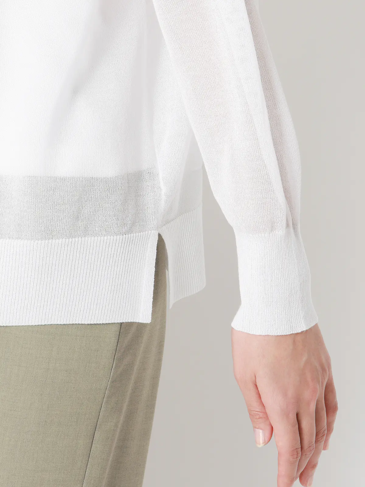 CHANTOWA/シアー2WAYカーディガン/長袖/ウォッシャブル/接触冷感/無地 ホワイト 38(9号)