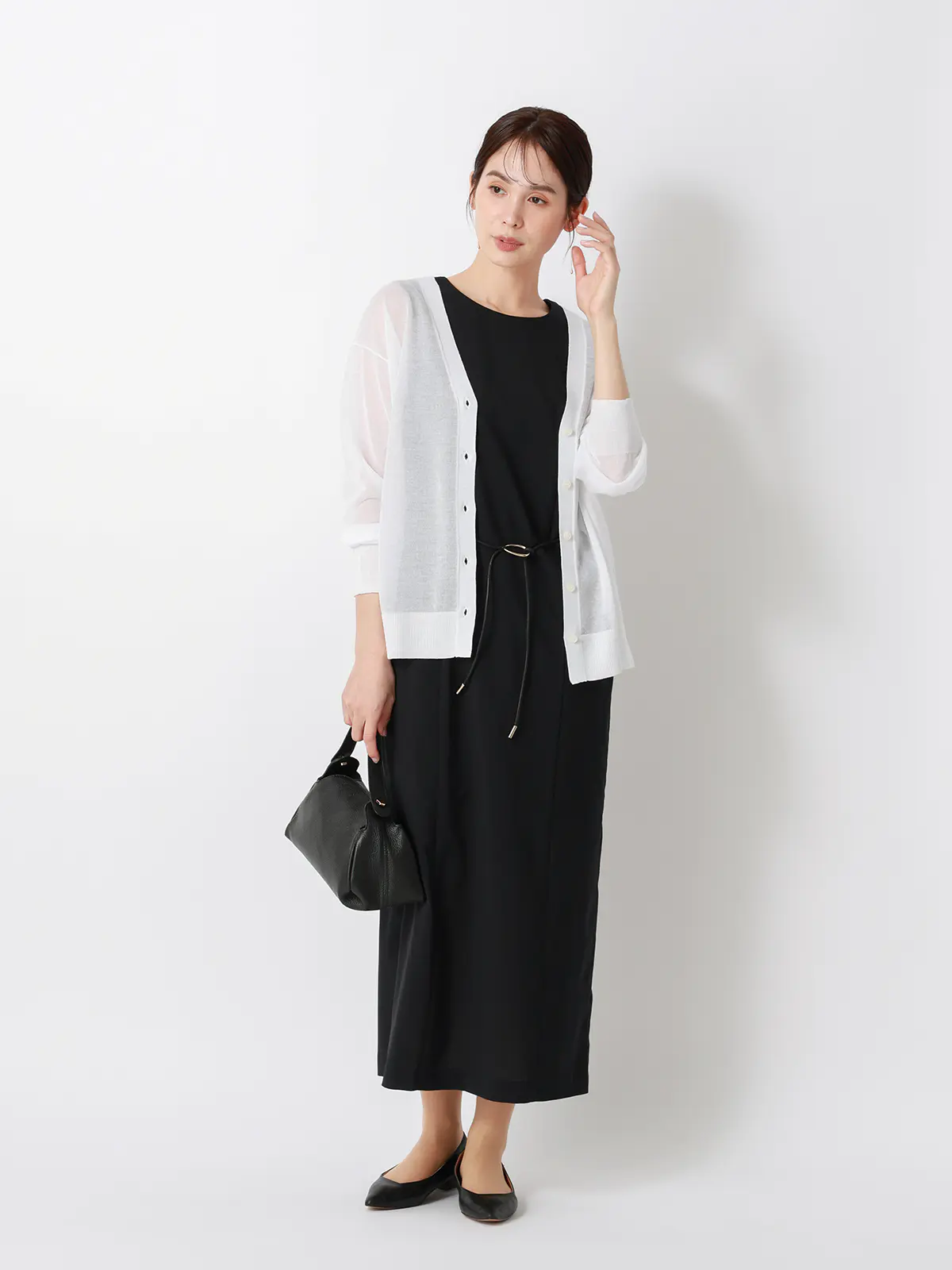 CHANTOWA/シアー2WAYカーディガン/長袖/ウォッシャブル/接触冷感/無地 ホワイト 38(9号)