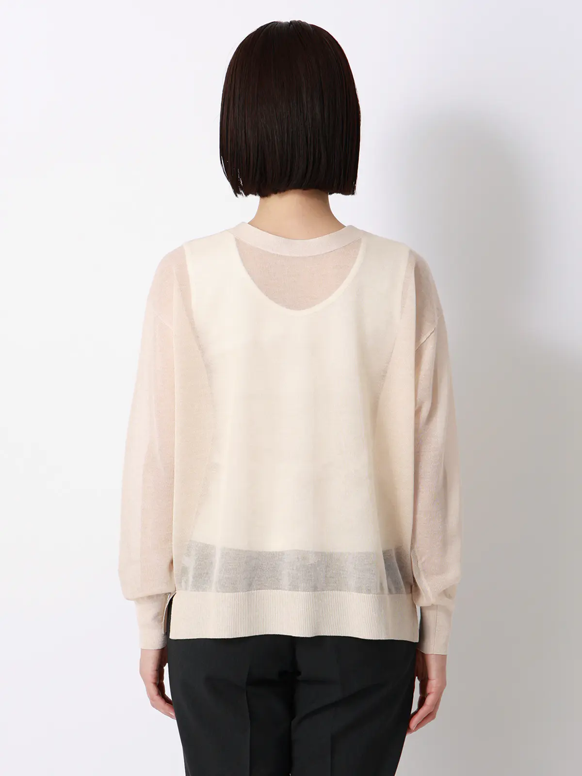 CHANTOWA／シアー2WAYカーディガン／長袖／ウォッシャブル／接触冷感／無地 ベージュ 38(9号）