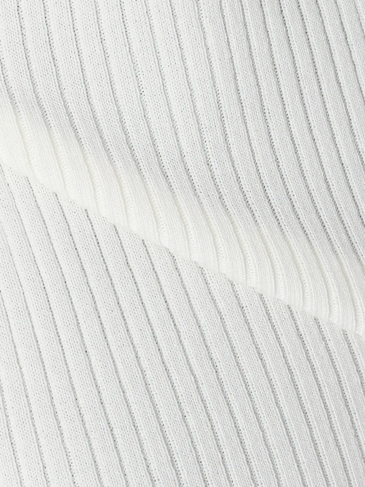 CHANTOWA/配色リブニット/長袖/ハンドウォッシュ/ドライレーヨン/無地 ホワイト F