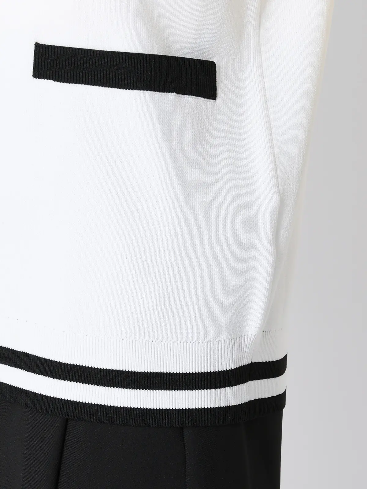 CHANTOWA／バイカラーVネックニットベスト／ハンドウォッシュ ホワイト F