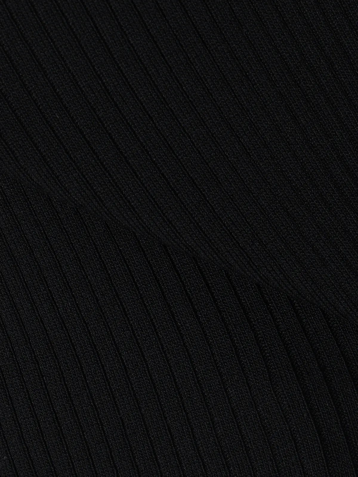 ハイネックリブニット/5分袖/ハンドウォッシュ/ドライレーヨン/無地 ブラック F