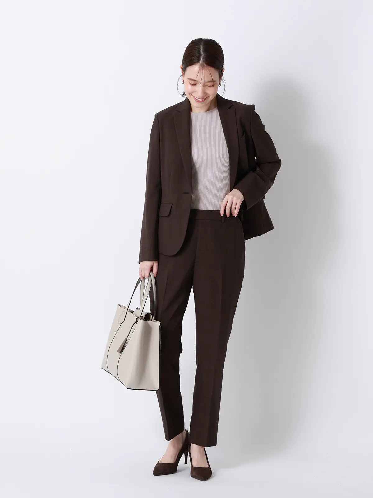 ボートネックリブニット／5分袖／ハンドウォッシュ／ドライレーヨン／無地 ライラック F