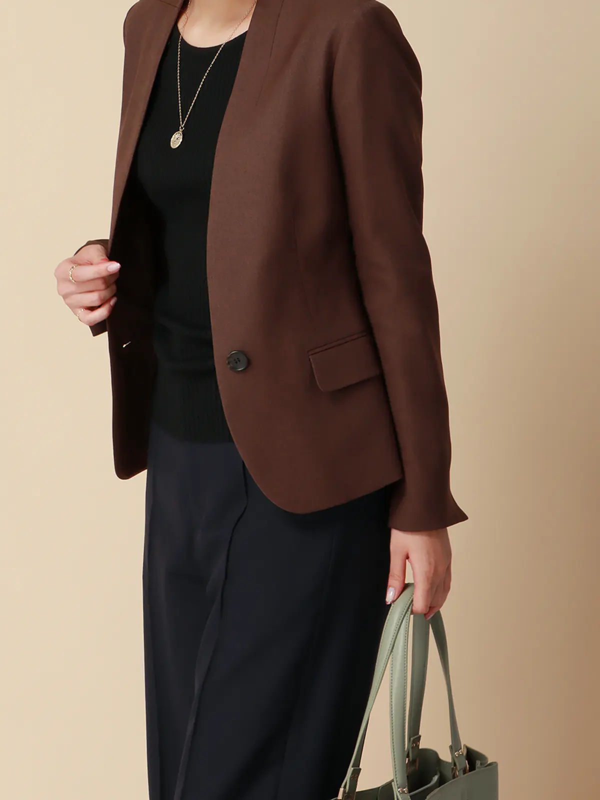 ボートネックリブニット／ハンドウォッシュ／ハイストレッチビスコース／destyle ブラック 38(9号）