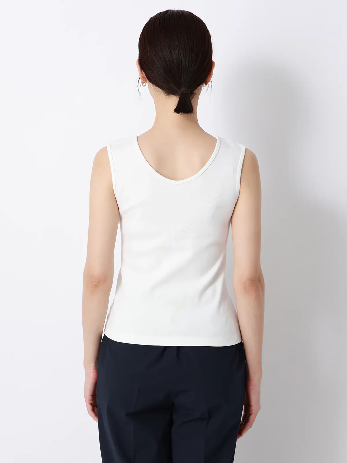 CHANTOWA/ノースリーブインナー/ウォッシャブル/接触冷感/コットンフライス/無地 ホワイト F