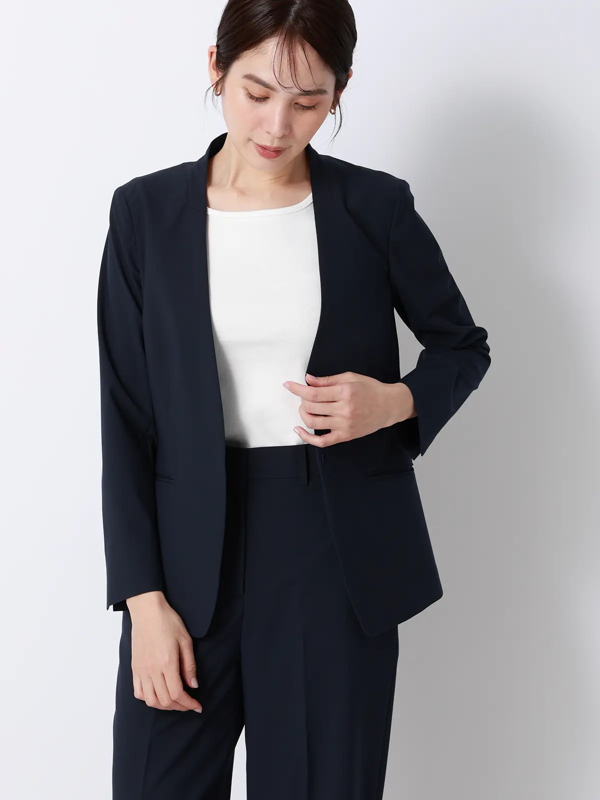 CHANTOWA/ノースリーブインナー/ウォッシャブル/接触冷感/コットンフライス/無地 ホワイト F