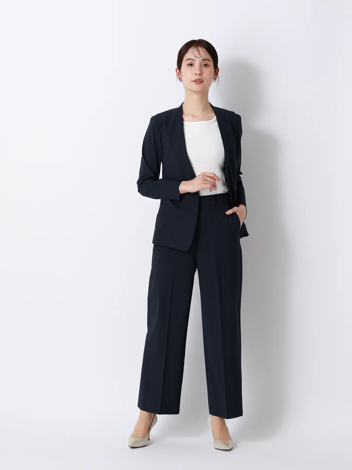 CHANTOWA/ノースリーブインナー/ウォッシャブル/接触冷感/コットンフライス/無地 ホワイト F