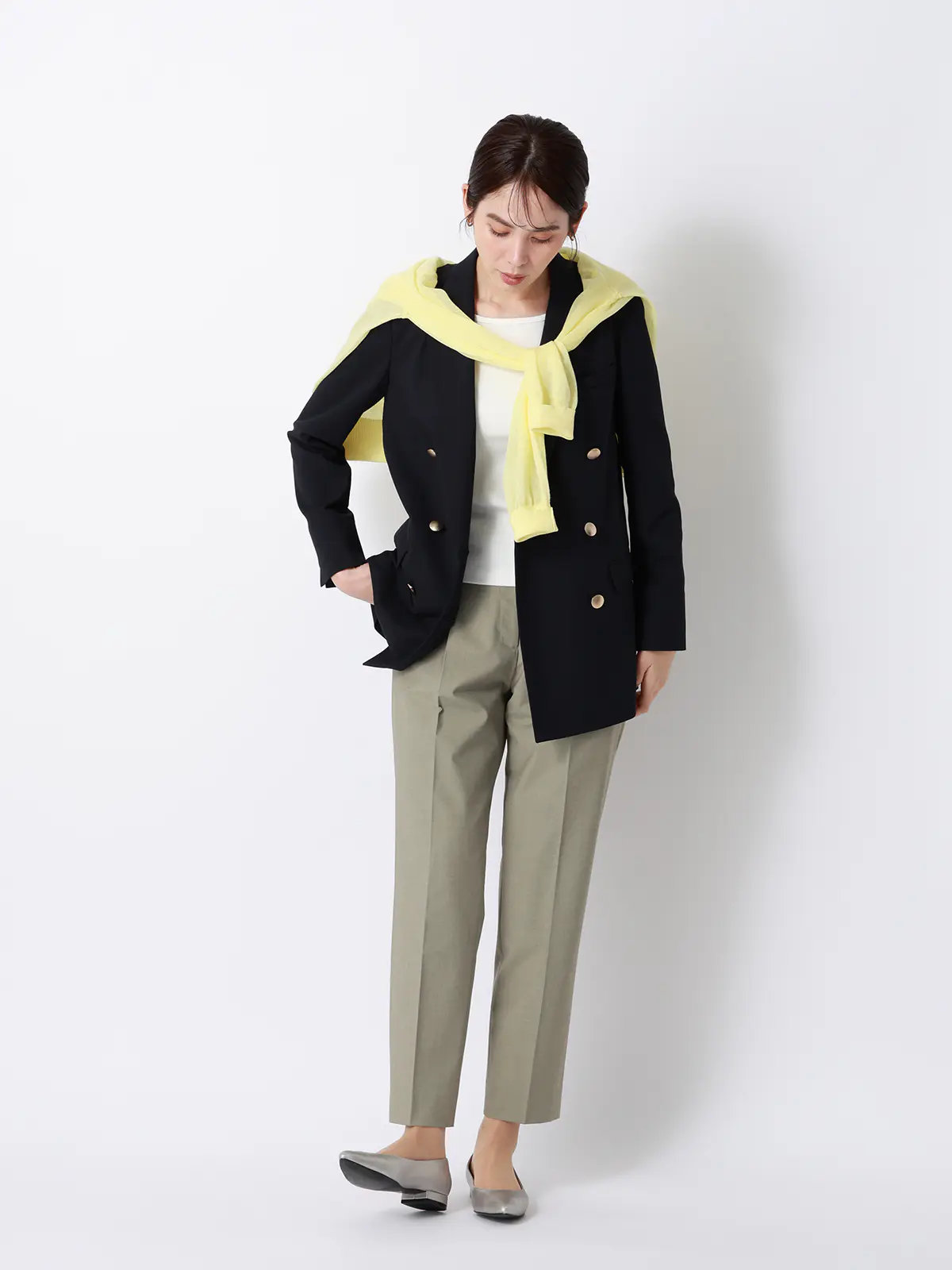 CHANTOWA/ノースリーブインナー/ウォッシャブル/接触冷感/コットンフライス/無地 ホワイト F