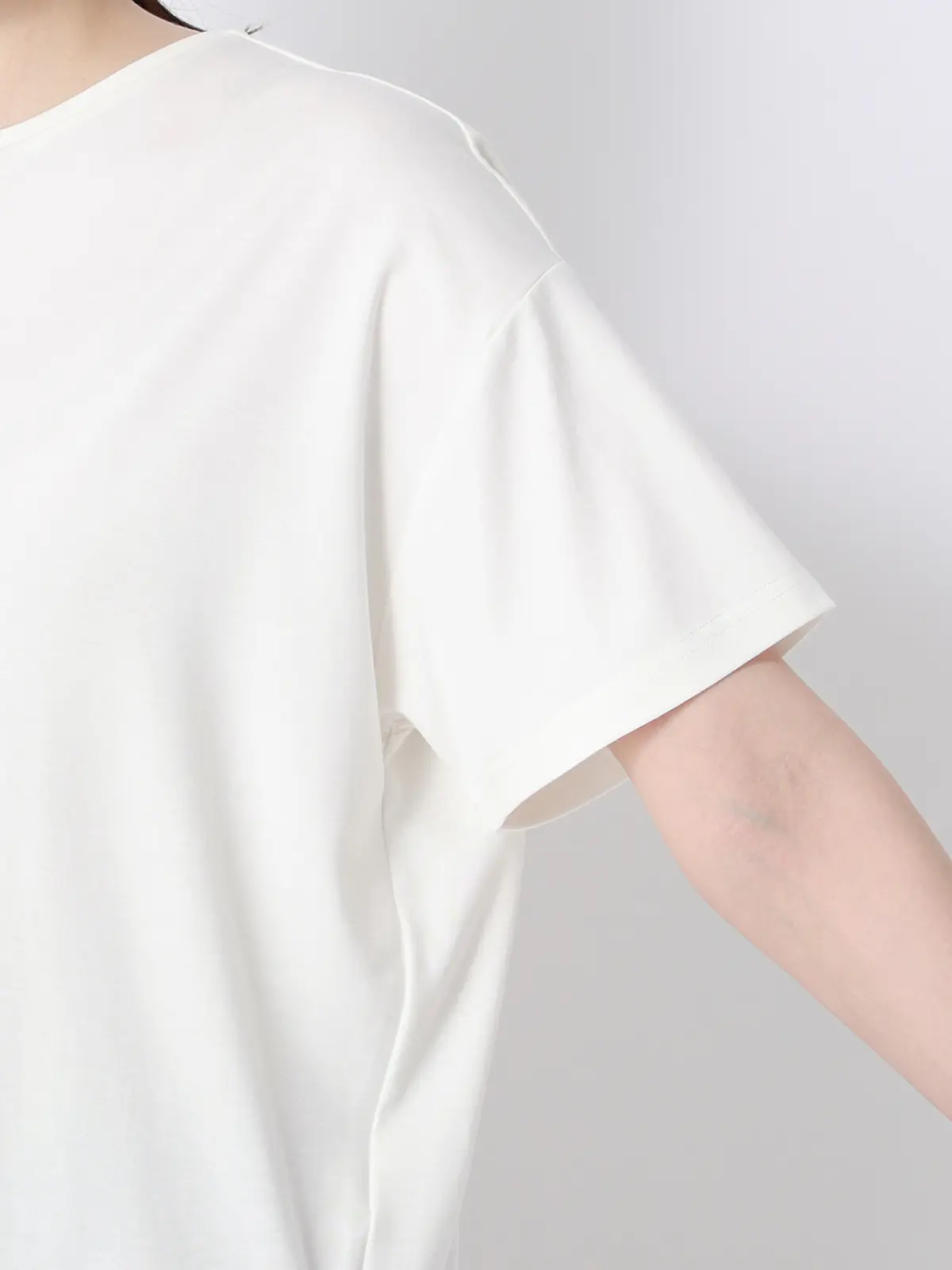 CHANTOWA／ポンチオーバーサイズTシャツ／ウォッシャブル／接触冷感／無地 ホワイト F