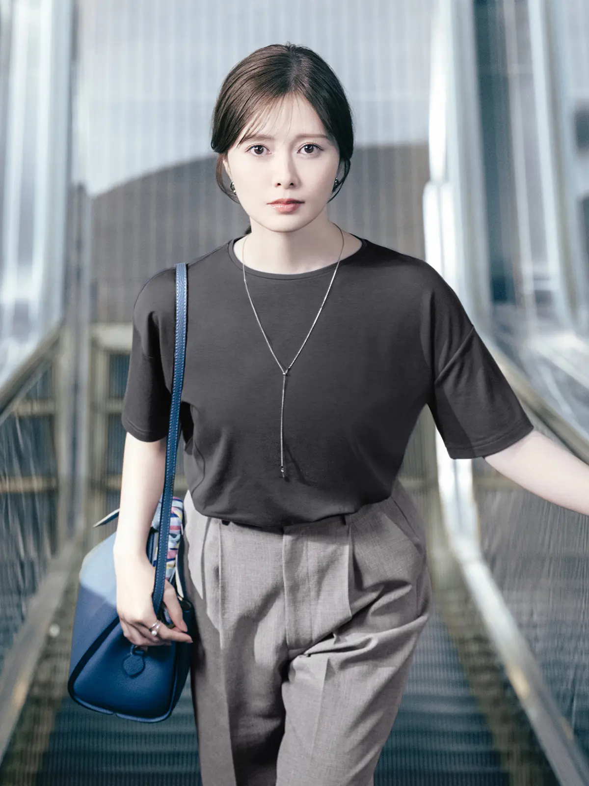 CHANTOWA／ポンチオーバーサイズTシャツ／ウォッシャブル／接触冷感／無地 グレー F
