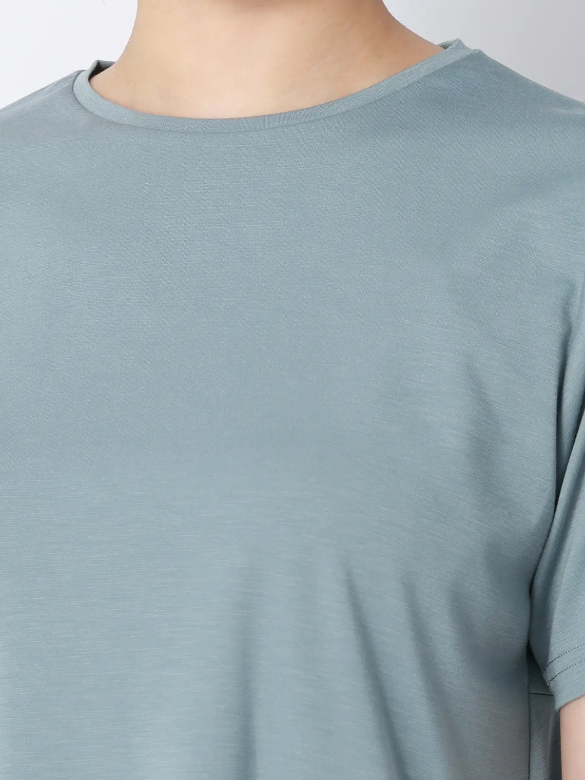 バックフレアTシャツ／半袖／ウォッシャブル／接触冷感／レーヨンストレッチポンチ／BIYORI UP サックス F