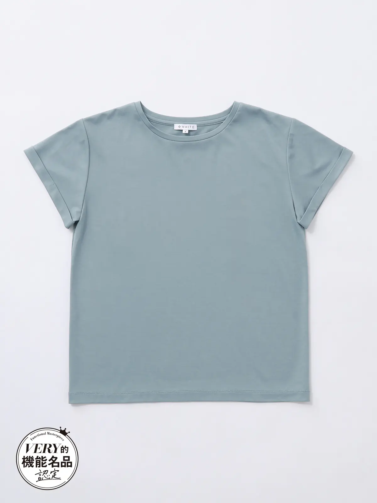 クルーネックTシャツ／半袖／ウォッシャブル／接触冷感／レーヨンストレッチポンチ／BIYORI UP サックス F