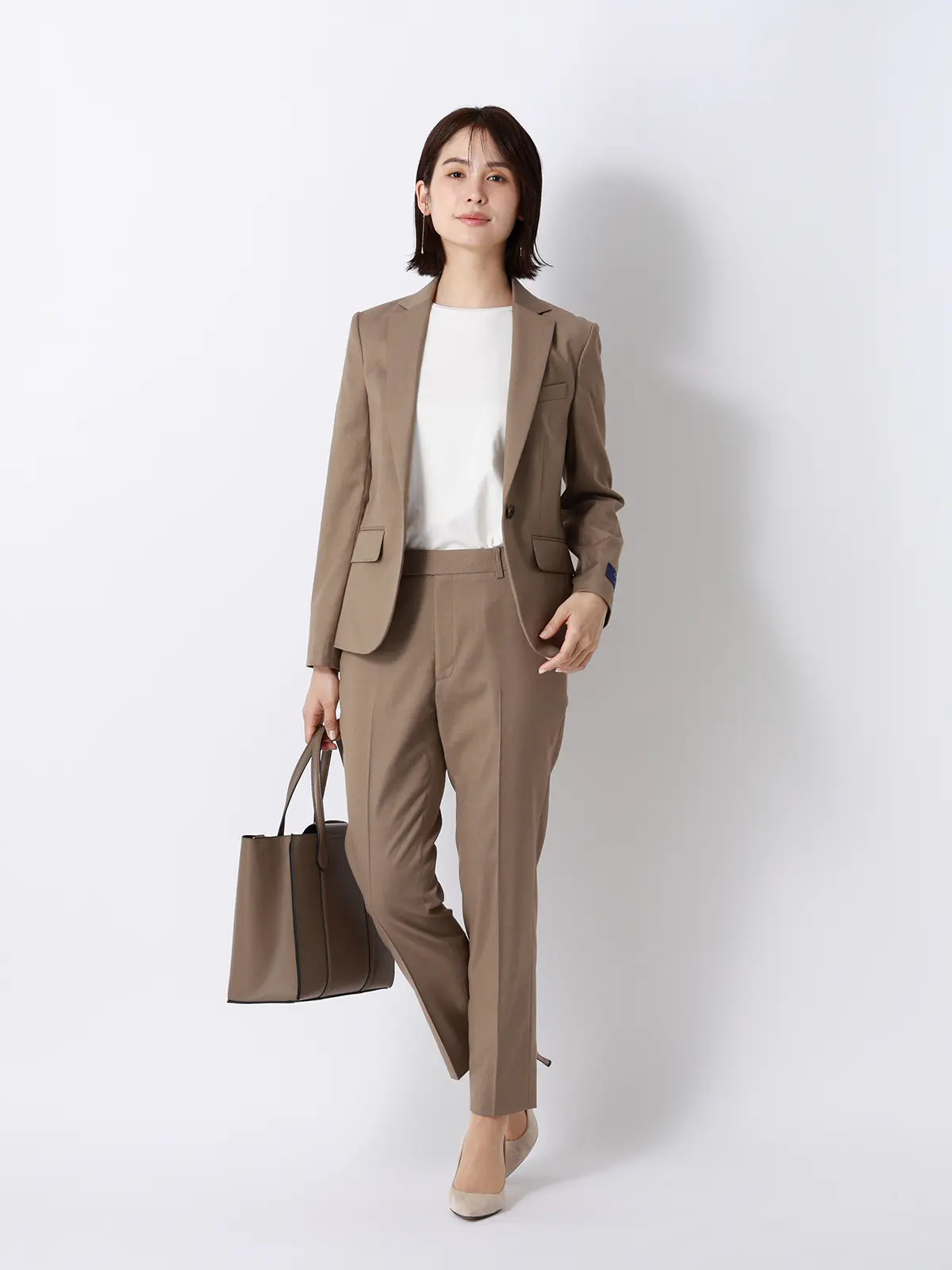 クルーネックTシャツ/半袖/ウォッシャブル/接触冷感/レーヨンストレッチポンチ/BIYORI UP オフホワイト F