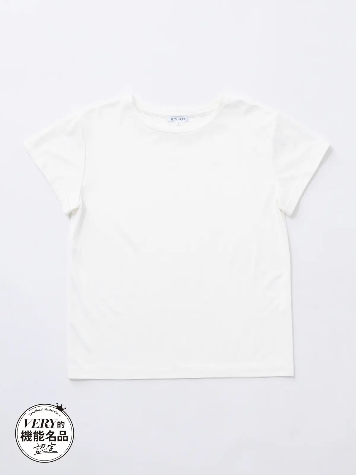 クルーネックTシャツ／半袖／ウォッシャブル／接触冷感／レーヨンストレッチポンチ／BIYORI UP オフホワイト F