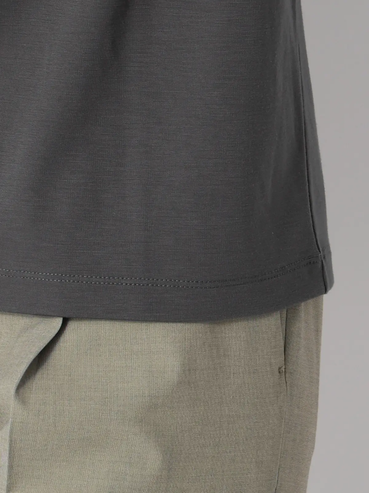 クルーネックTシャツ／半袖／ウォッシャブル／接触冷感／レーヨンストレッチポンチ／BIYORI UP グレー F