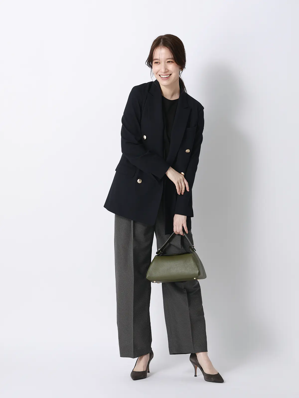 クルーネックTシャツ/半袖/ウォッシャブル/接触冷感/レーヨンストレッチポンチ/BIYORI UP ブラック F