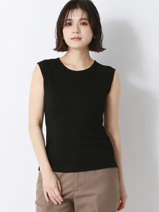 ノースリーブリブカットソー