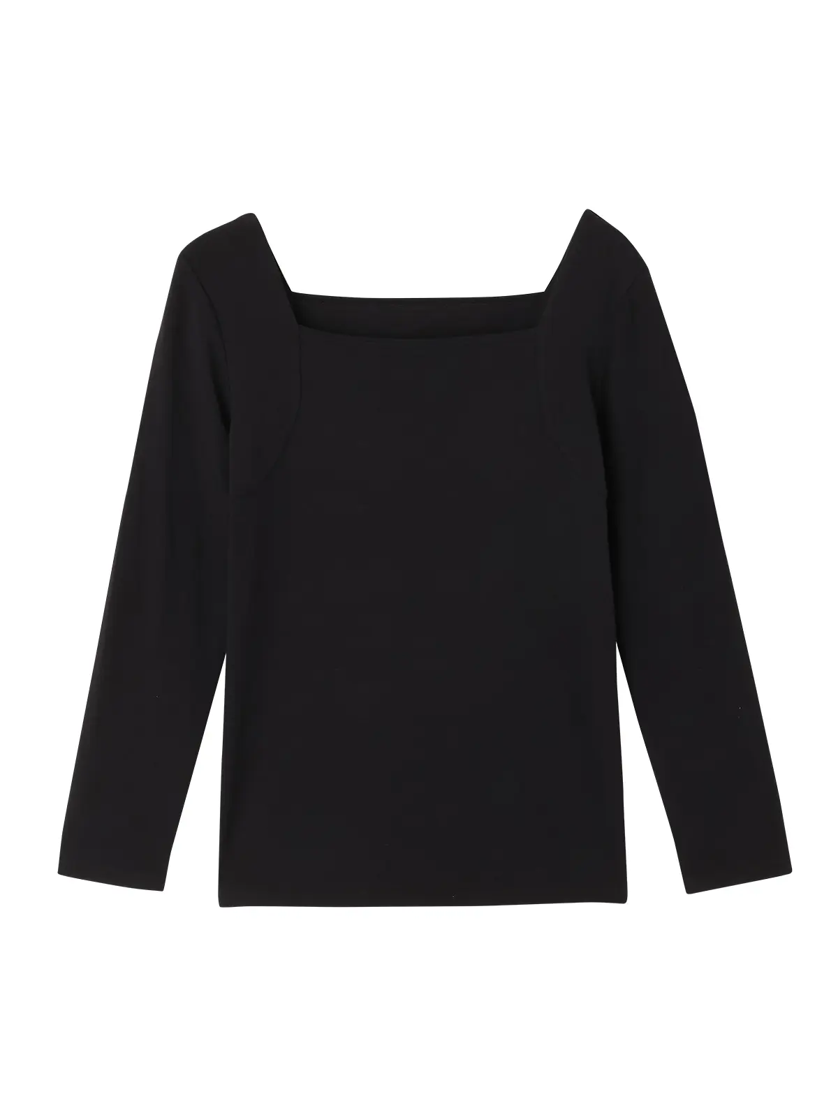 WEB限定/スクエアネックインナー/8分袖/ATSUGI/yuragini/汗取りパッド付き ブラック M