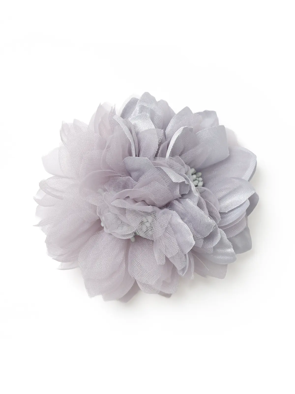 フラワーコサージュ／サテン＆オーガンジー ライトグレー F