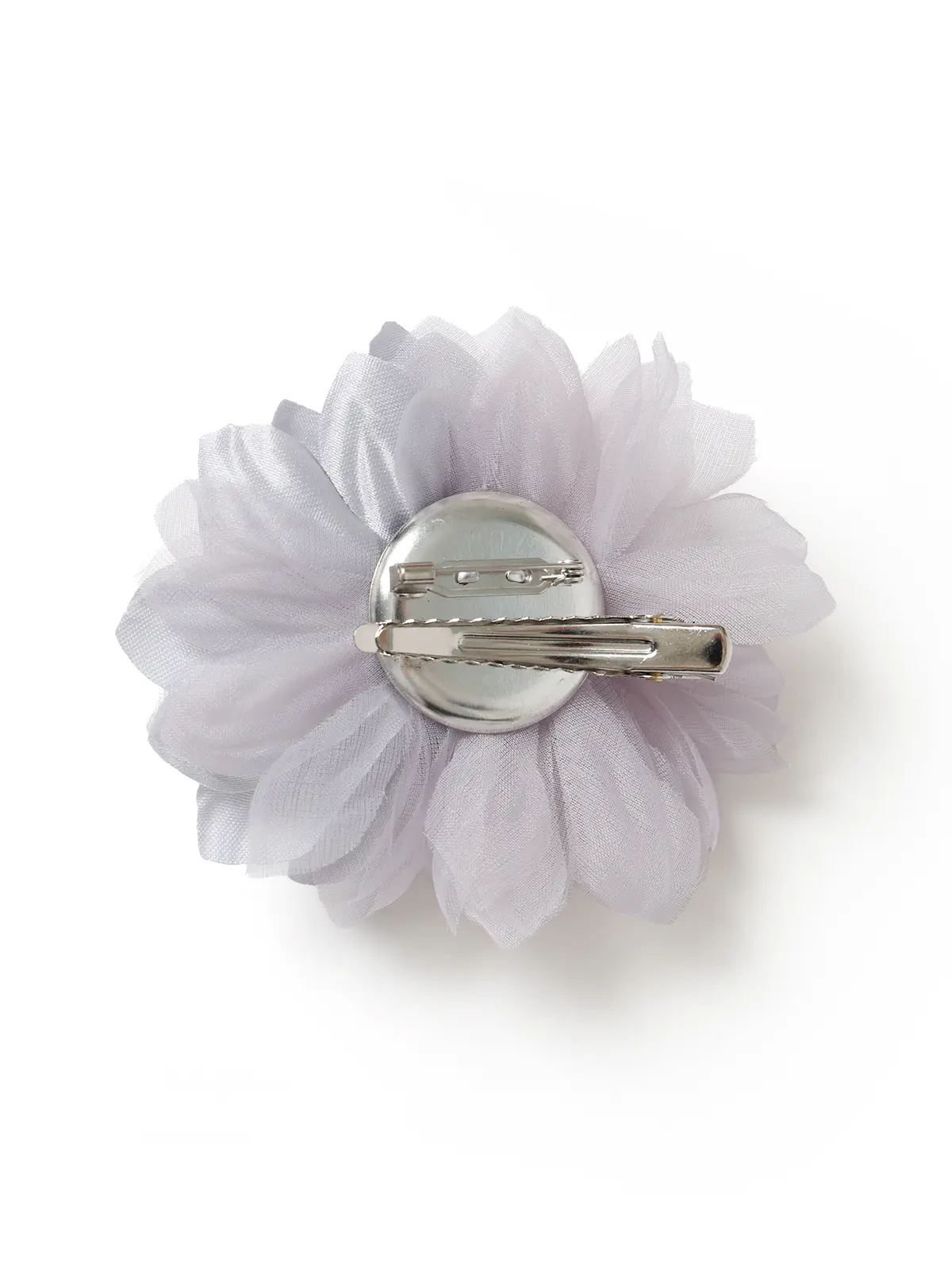 フラワーコサージュ／サテン＆オーガンジー ライトグレー F