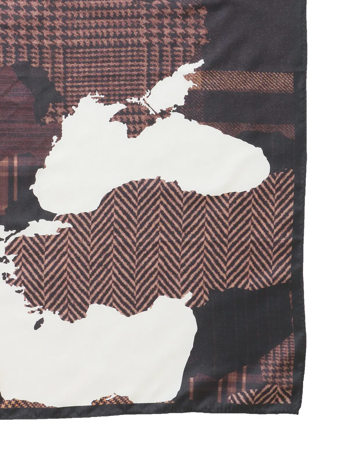 スカーフ／シルクツイル／地図柄／UNIVERSAL LANGUAGE20周年記念 ブラウン F