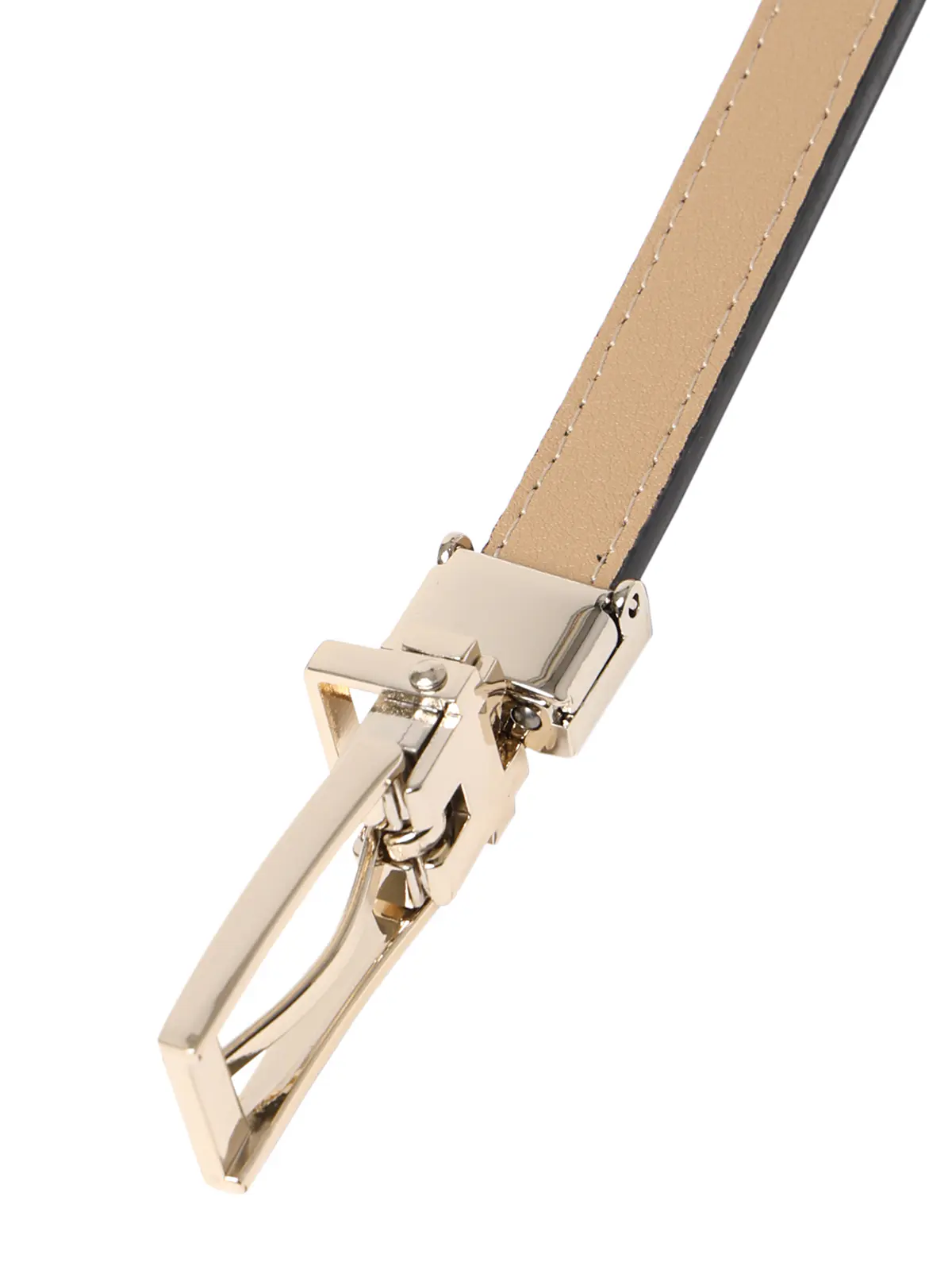 ベルト／リバーシブル／フェイクレザー／ゴールドスクエアバックル ブラック F