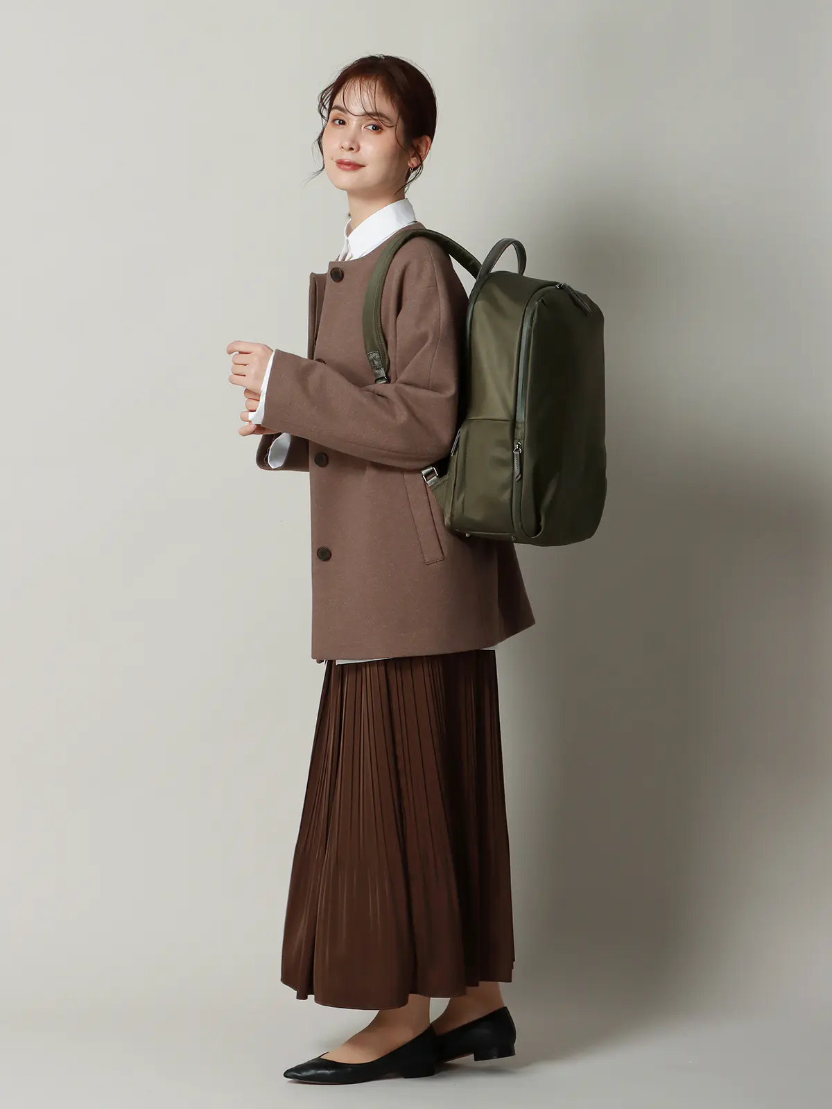 WEB限定/リュック/ACE共同開発/撥水/ナイロン/2WAY カーキ F