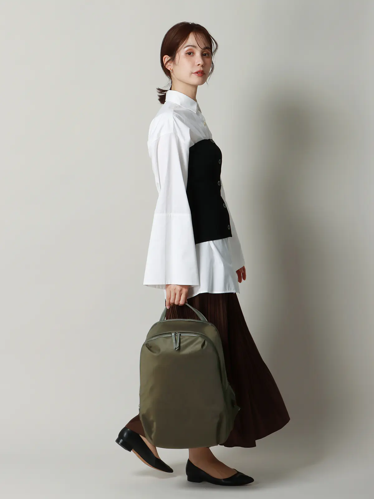 WEB限定/リュック/ACE共同開発/撥水/ナイロン/2WAY カーキ F