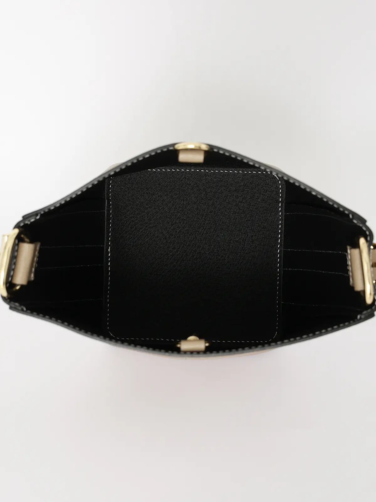 ワンハンドルハンドバッグ/MARCO BIANCHINI/シュリンクレザー/ポーチ付き ベージュ F