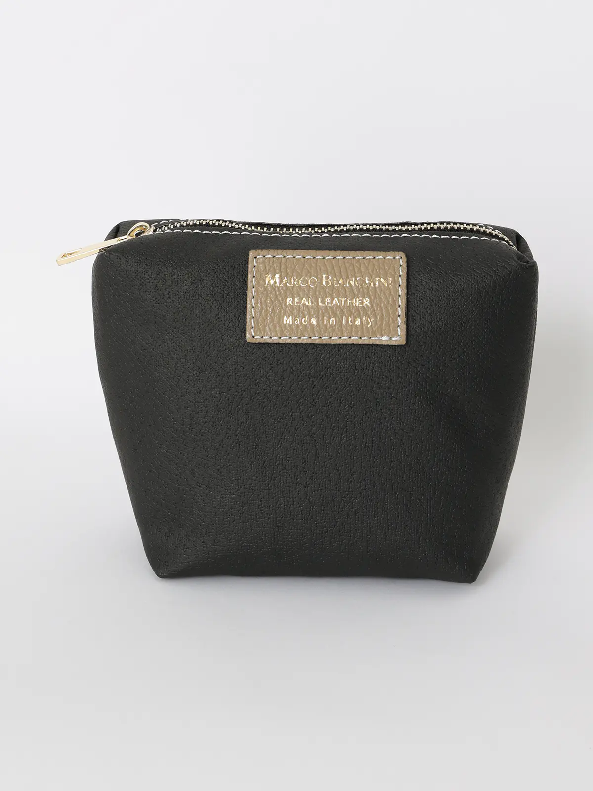 ワンハンドルハンドバッグ/MARCO BIANCHINI/シュリンクレザー/ポーチ付き ベージュ F