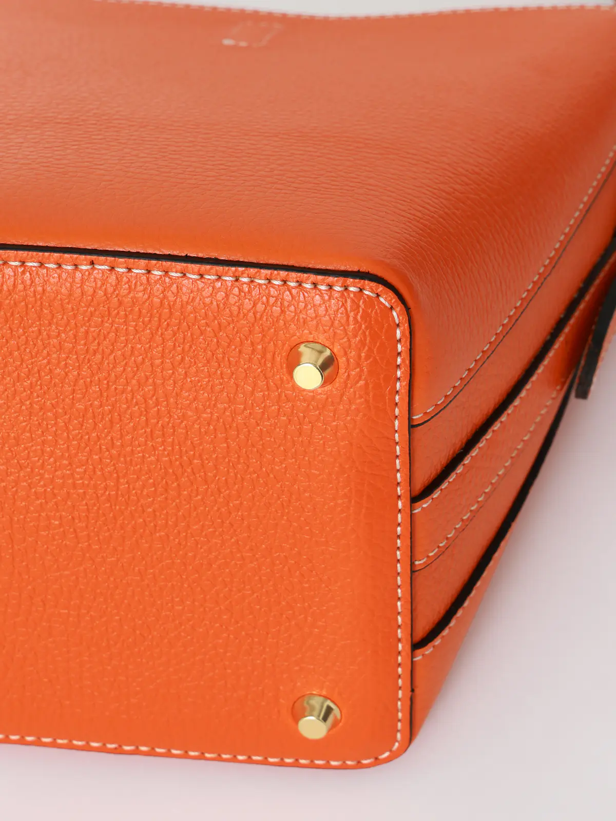 ワンハンドルハンドバッグ/MARCO BIANCHINI/シュリンクレザー/ポーチ付き オレンジ F