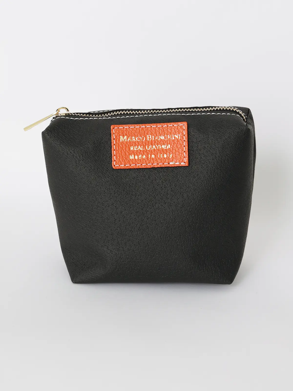 ワンハンドルハンドバッグ/MARCO BIANCHINI/シュリンクレザー/ポーチ付き オレンジ F