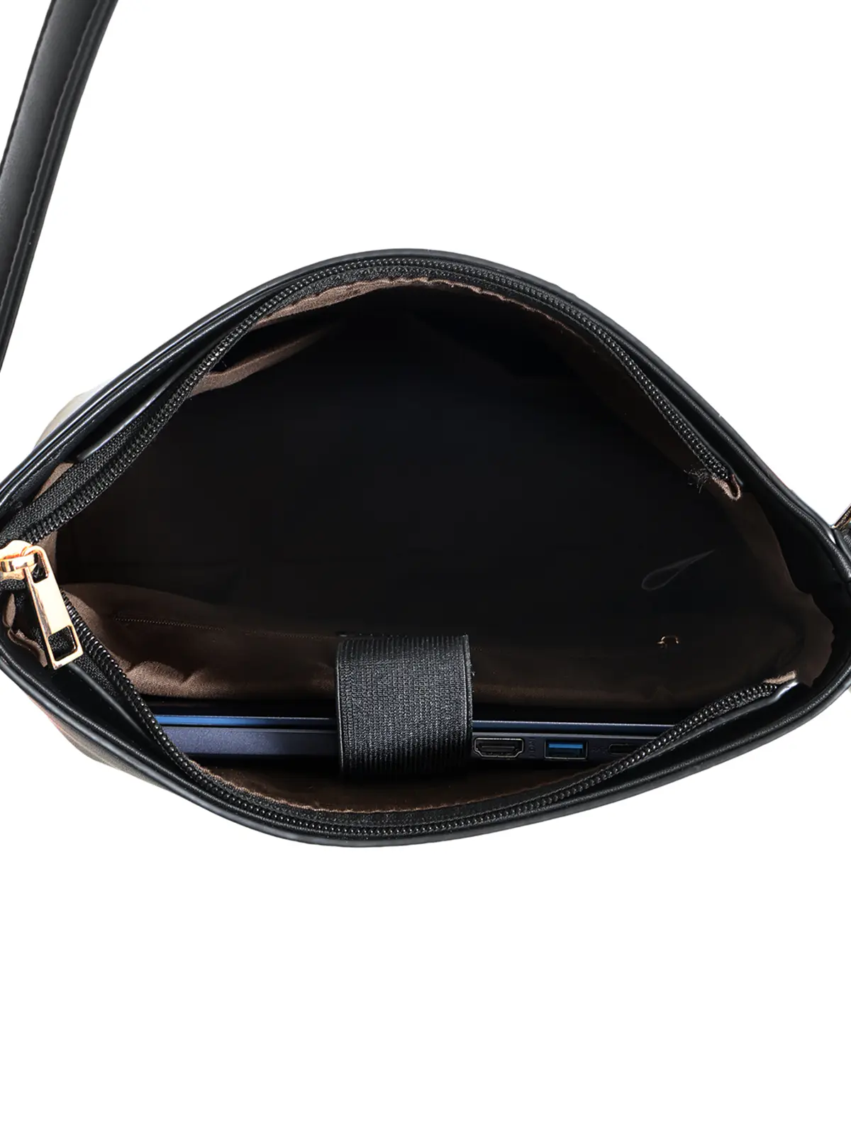 縦型ワンショルダーバッグ/スムースフェイクレザー ブラック F