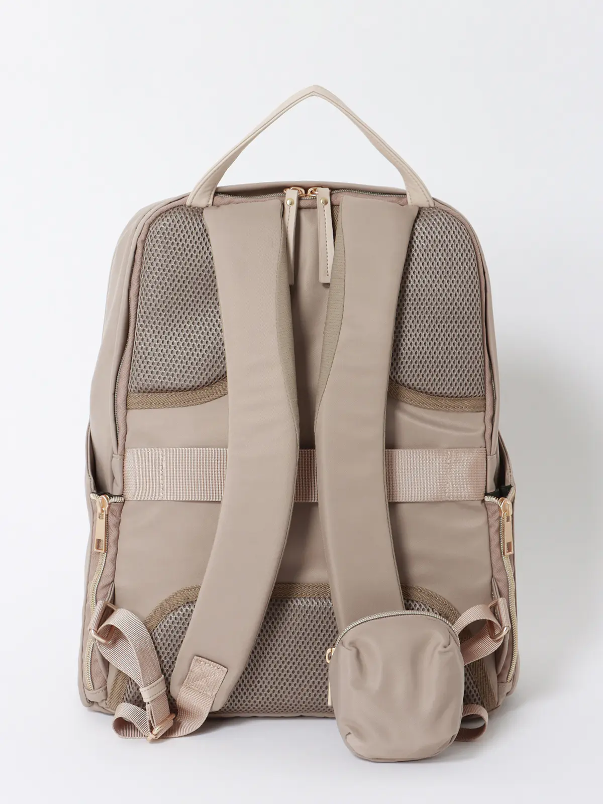 #コンプリュック/撥水/ナイロン/ミニポーチ付き ベージュ F