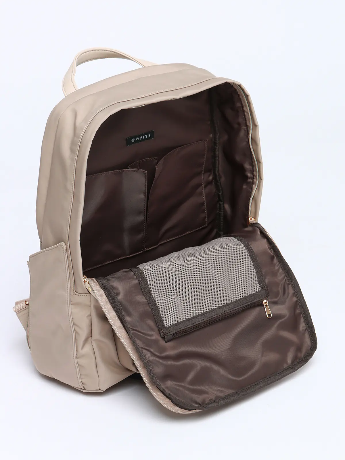 #コンプリュック/撥水/ナイロン/ミニポーチ付き ベージュ F