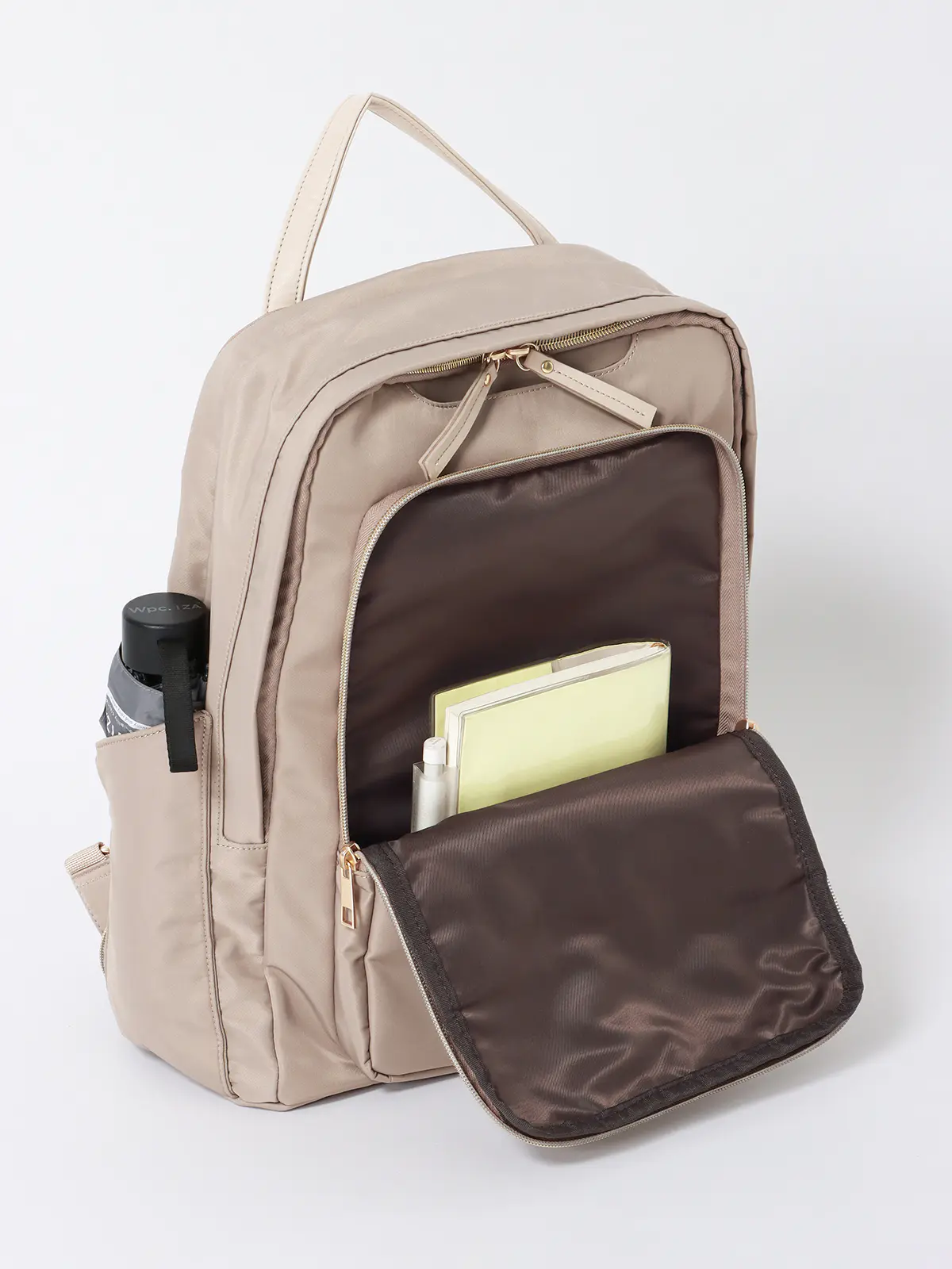 #コンプリュック/撥水/ナイロン/ミニポーチ付き ベージュ F