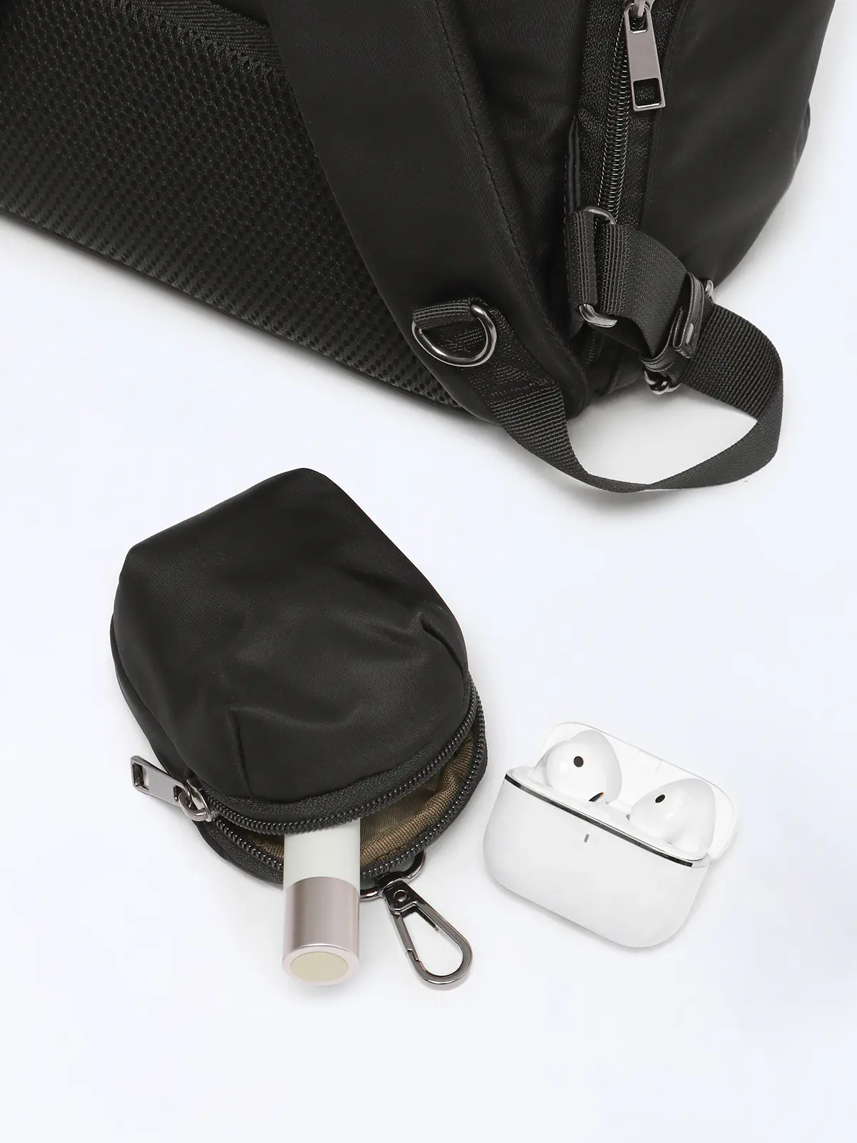 ＃コンプリュック／撥水／ナイロン／ミニポーチ付き ブラック F